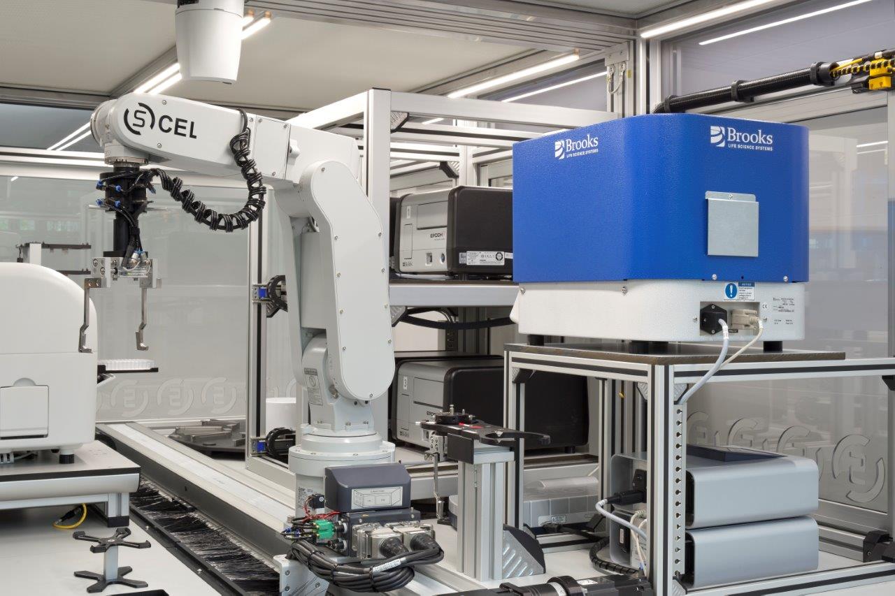 Robot and instruments inside S-CEL